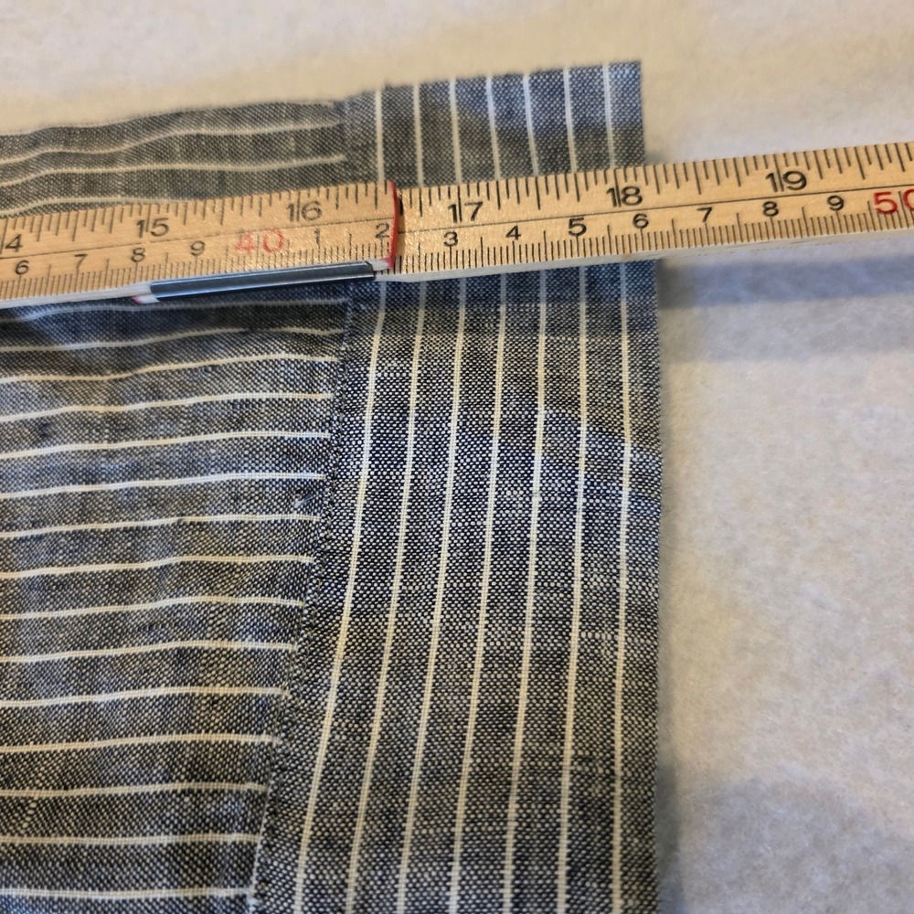 J.Jill Love Linen Pinstripe Shirt Dress Grey White 100% Linen Small 3/4 Sleeve - Picture 8 of 8